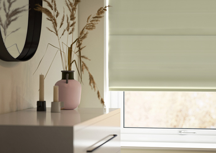 Kyoto Faux Silk, Cream - Motorised Roman Blind - Image 5